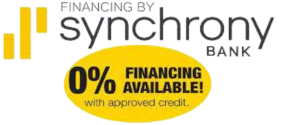 0% Financing Available with approved credit through Synchrony Bank